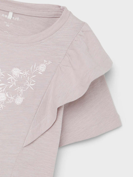 Girls Mini Embroidered Frill Top