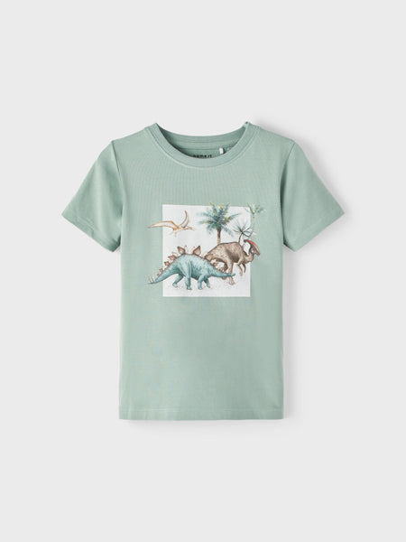 Boys Mini Iceberg Green Dino T-shirt