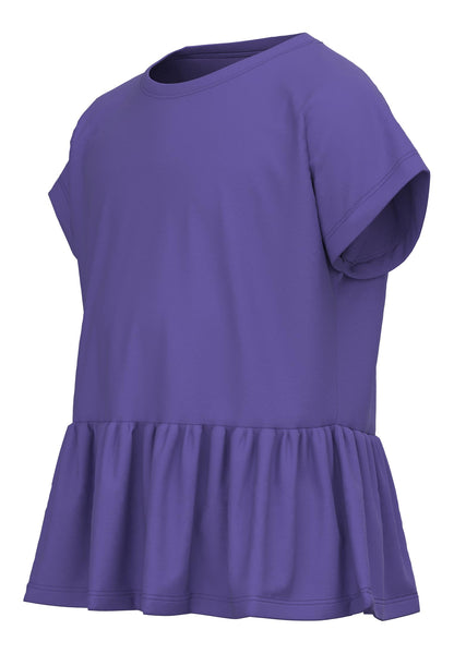 Girls Peplum Hem Tshirt In Purple