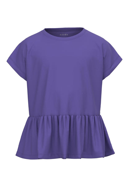 Girls Peplum Hem Tshirt In Purple