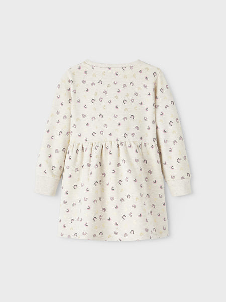 Girls Mini Beige Rainbow Sweater Dress