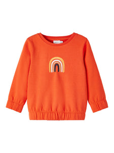 Girls Mini Orange Rainbow Sweat