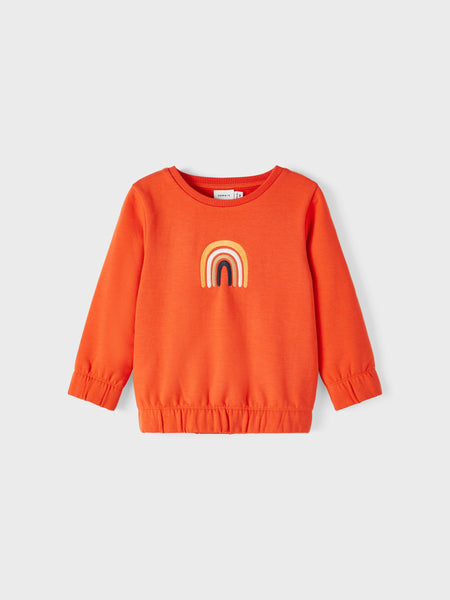 Girls Mini Orange Rainbow Sweat