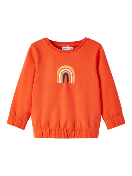 Girls Mini Orange Rainbow Sweat