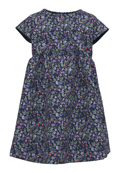 Girls Mini Navy Floral Jersey Dress