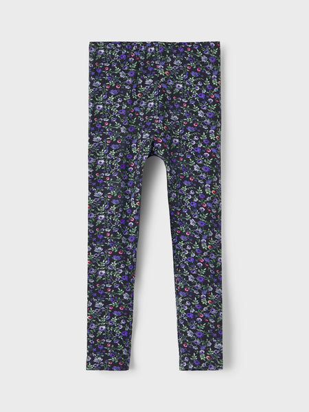 Girls Mini Navy Floral Legging