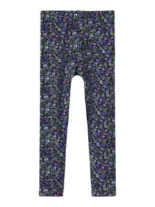 Girls Mini Navy Floral Legging