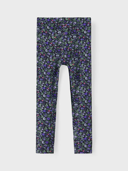 Girls Mini Navy Floral Legging