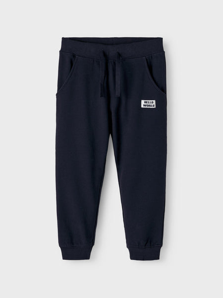 Boys Mini Hello World Navy Joggers