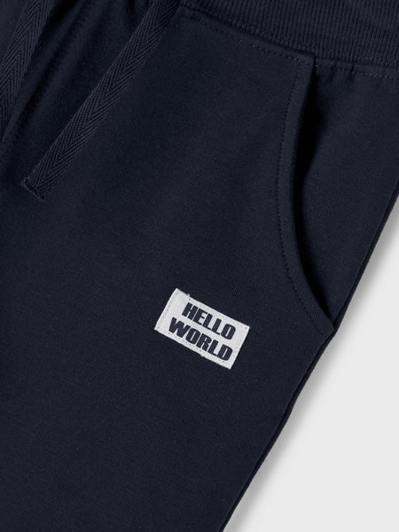 Boys Mini Hello World Navy Joggers