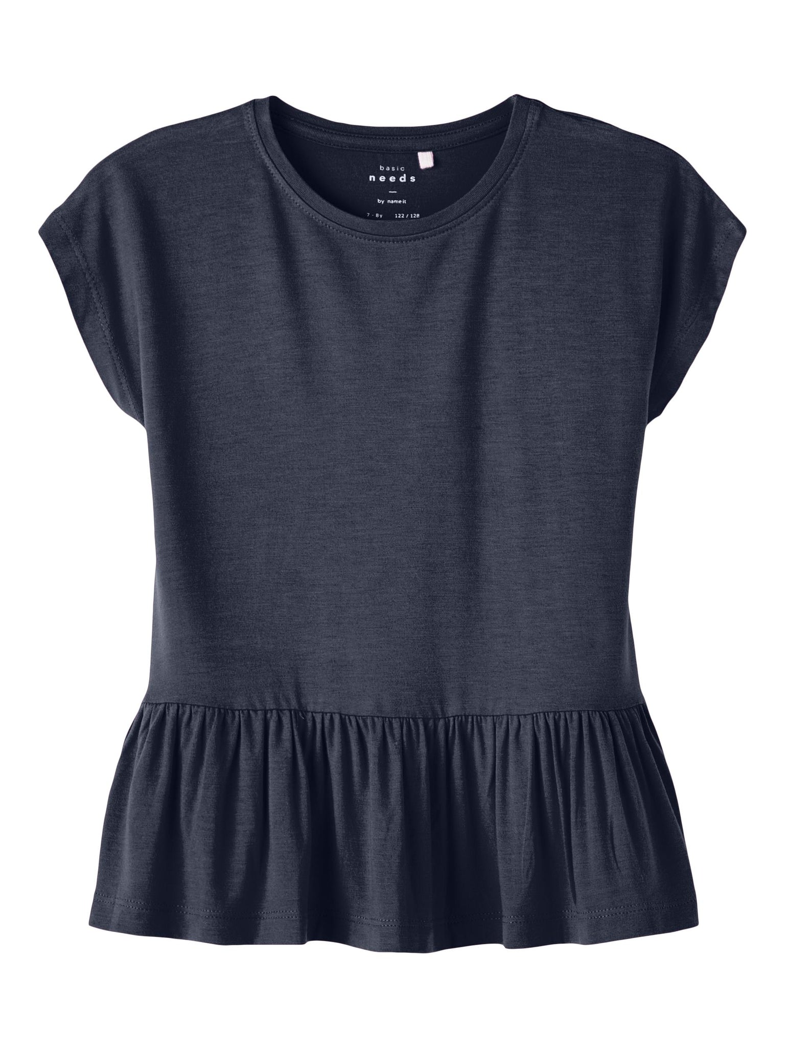 Girls Peplum Hem Tshirt In Navy