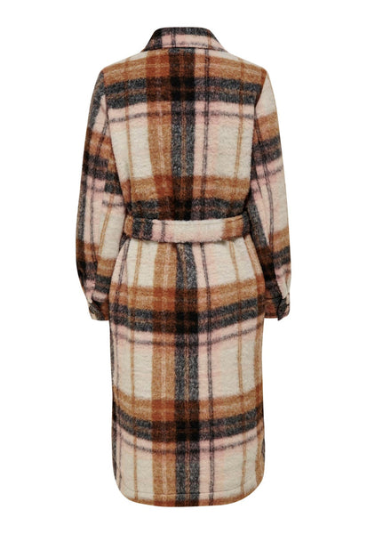 Only Checked Long Belted Shacket
