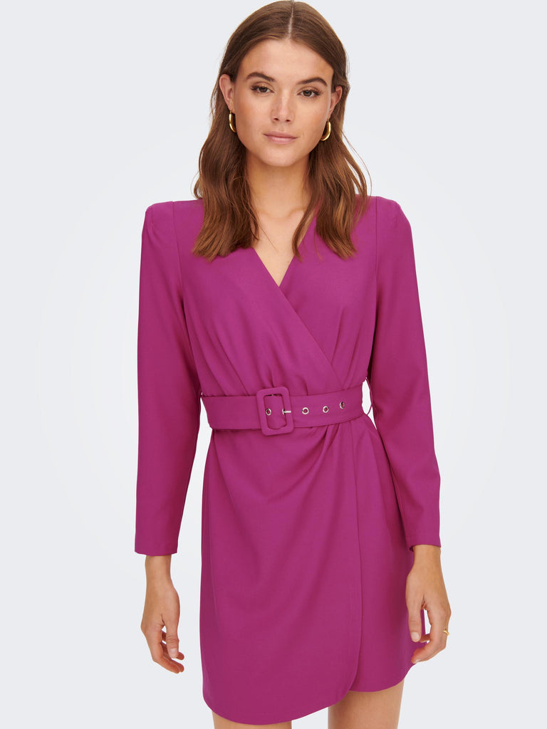 Only Belted Blazer Dress In Fuchsia – New Mode Boutique