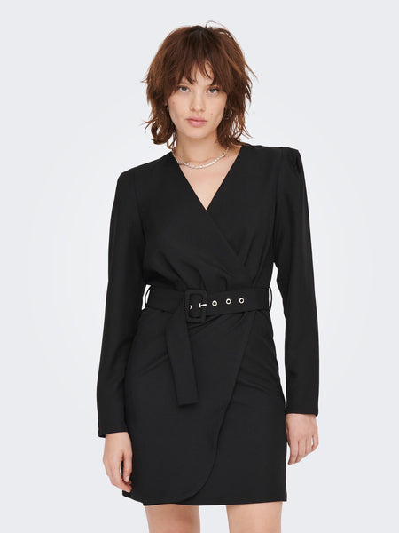 Only Belted Blazer Dress In Black