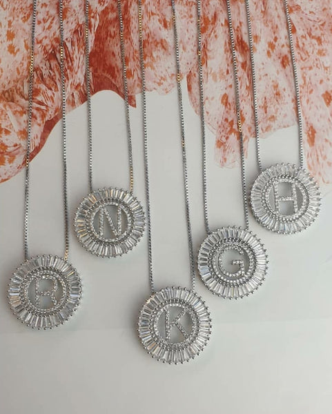 Silver Initial Pendant Necklace