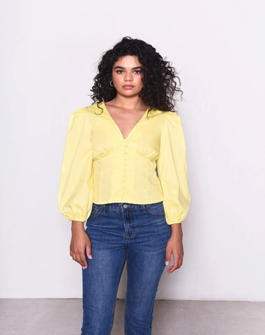Yellow Button Front Shirt