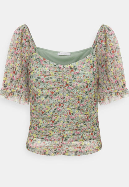 Ruched Floral Top