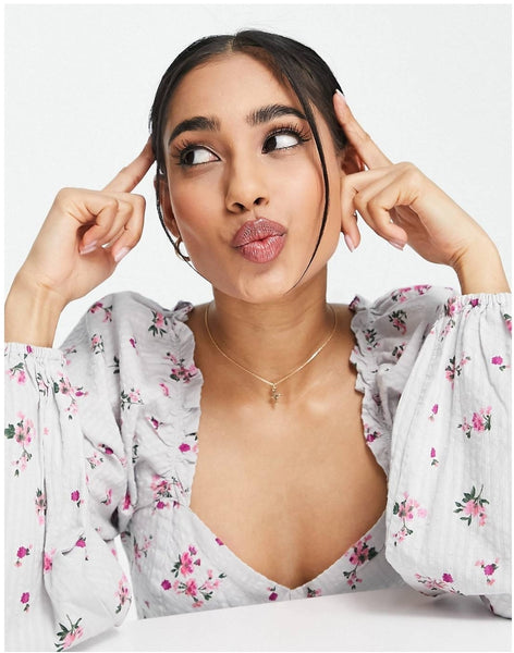 VM Corset Detail Floral Top