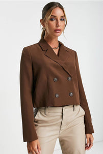 VM Aware Chocolate Brown Split Back Blazer