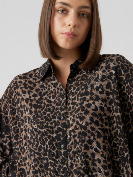 VM Leopard Print Oversized Shirt