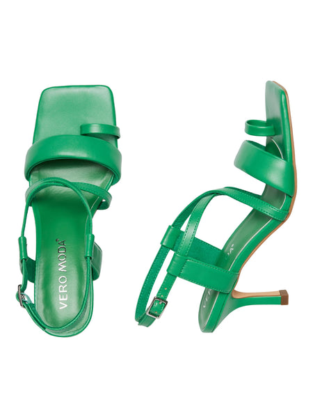 VM Open Toe Stappy Sandals In Green