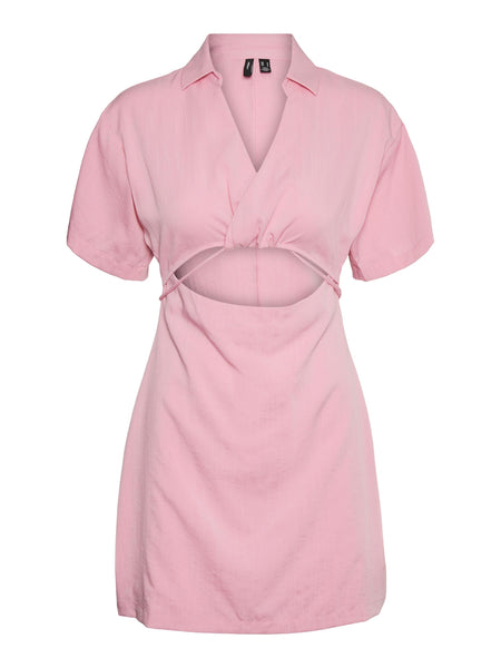 VM Pink Short Sleeve Cut Out Dress