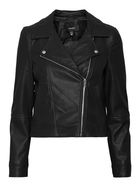 VM Faux Leather Black Biker Jacket
