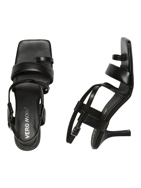 VM Open Toe Stappy Sandals In Black